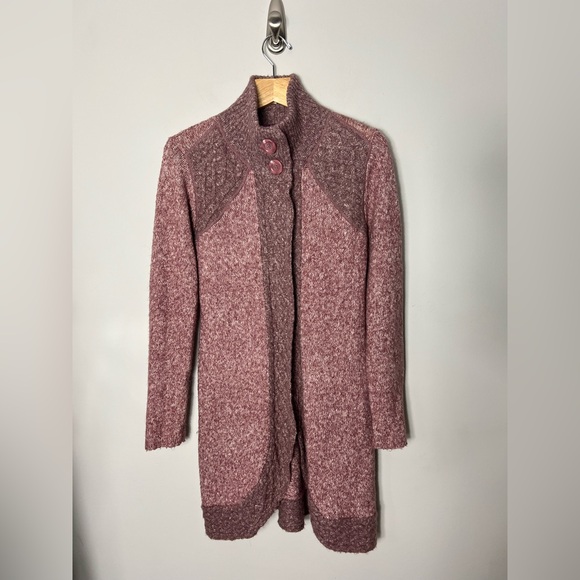 Prana Angelica Duster Cotton Blend Long Cardigan Sweater Pink Size Medium *H - Picture 5 of 14